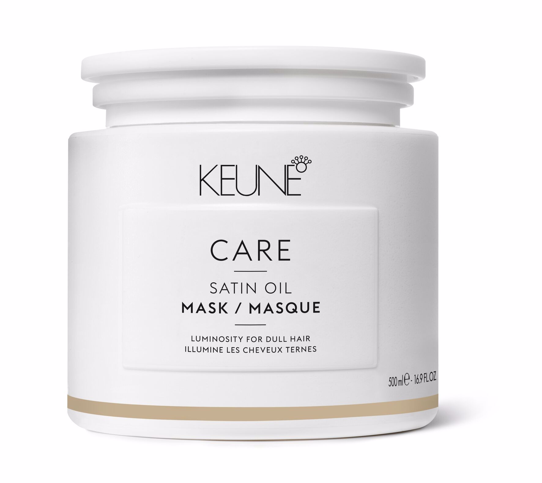 CARE SATIN OIL MASK hydrate intensément, idéale pour les cheveux ternes et secs. Rend les cheveux incroyablement soyeux, doux, brillants et favorise les soins capillaires. Sur keune.ch.